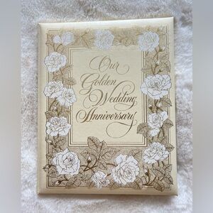 Hallmark Golden Wedding Anniversary Card with White Roses